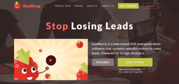 Website visitor identification software Leadberry