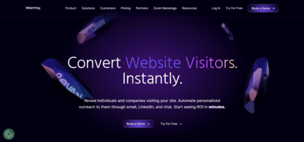 Website visitor identification software Warmly