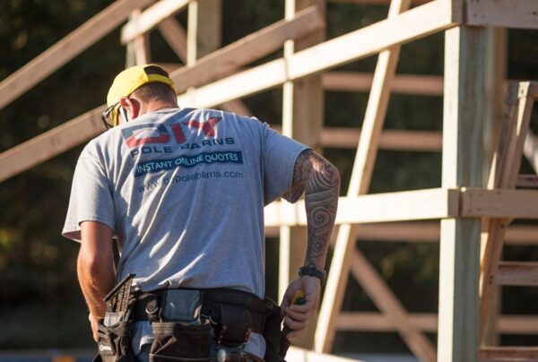 A DIY Pole Barns builder from behind